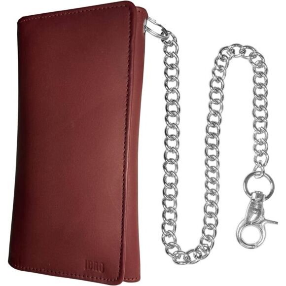 Boutique Other - Cowhide Biker Chain Wallet for Men RFID Blocking Tri-Fold